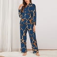 thumbnail image 2 of Balery Giraffe Skin Conjunto de Pijama con Estampado para Mujer, Conjunto de Dos Piezas con Manga Larga, Ropa de Dormir Suave con Bolsillos, Pijamas Cómodos-Small, 2 of 7
