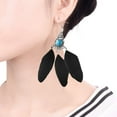 thumbnail image 3 of Womens Feather Earrings Vintage Boho Earrings Black Feather Tassel Earrings Long Feather Earrings Western Bohemian Jewelry for Women, 3 of 5