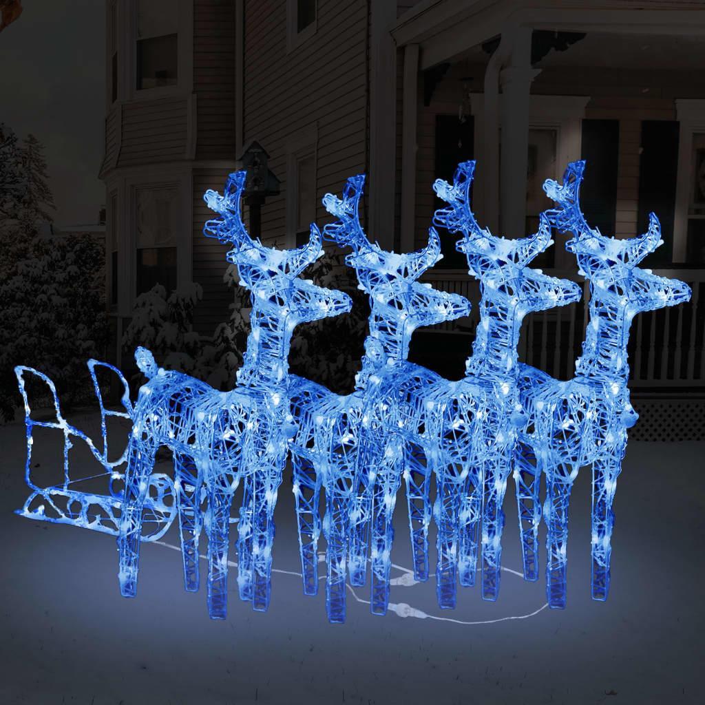 UBesGoo Lighted Christmas Reindeers & Sleigh Christmas Decoration Outdoor Yard Decoration Set