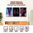 thumbnail image 3 of Miles Morales Canvas Wall Art by DreamController Set of 3 - 16x24 inches Wall Decor | HD Printed & Wooden framed wall art | Modern Wall Decor for Bedroom, Living Room, Office, Kids Room | Made in USA, 3 of 5