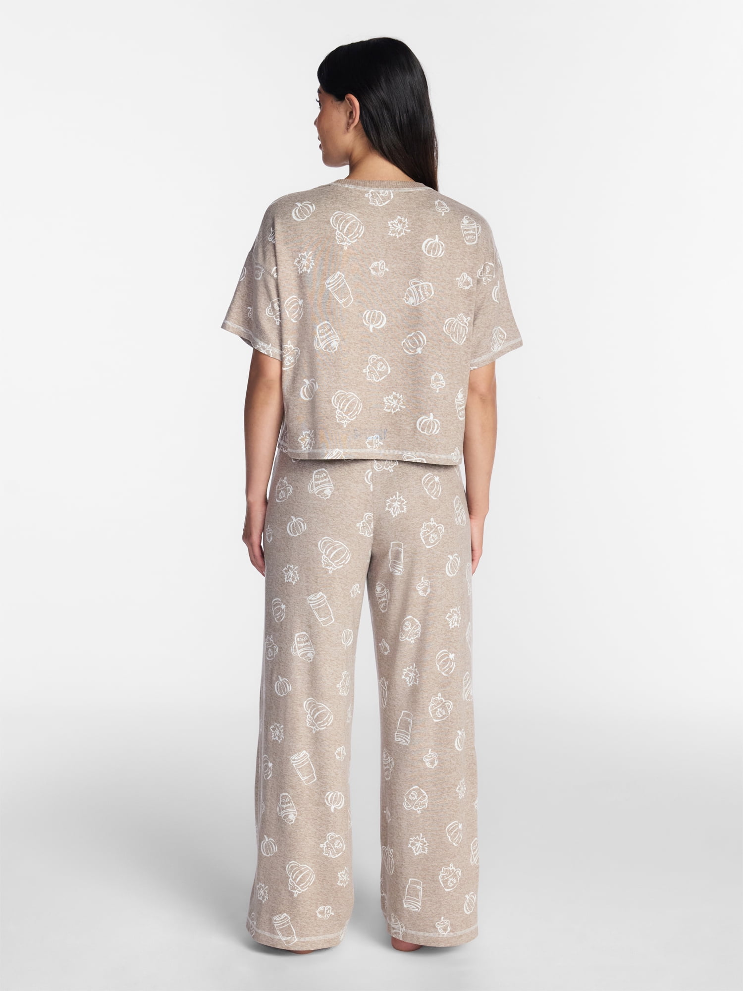 Halloween and Fall Women's Hacci Knit Sleep Top with Short Sleeves from Way to Celebrate, Sizes XS-3X