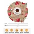 thumbnail image 6 of 13 Inch Round Placemats Set of 4, Valentines Love Heart Non Slip Heat Insulation PP Table Mats, Eucalyptus Red Love Heart Wooden Washable Place Mats for Kitchen Dining Party Table Decor, 6 of 7