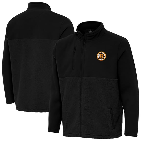 Men's Antigua Black Boston Bruins Daily Fused Full-Zip Jacket