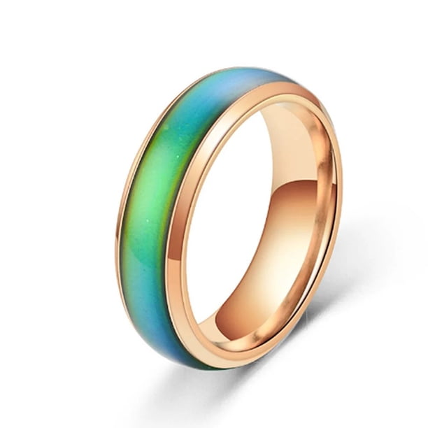 AsJerlya-anillo de acero inoxidable con cambio de Color para hombre y mujer, sortija con sensación de temperatura y emoción, joyería fina