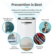 Pro Breeze 50 Pint Dehumidifier for Home & Basement – Covers up to 3,500 sq ft, with Humidity Sensor, Auto Shut Off, Continuous Drain Hose & Moisture Removal for Large Rooms