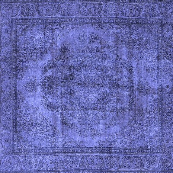 Ahgly Company Indoor Square Oriental Blue Industrial Area Rugs, 3' Square