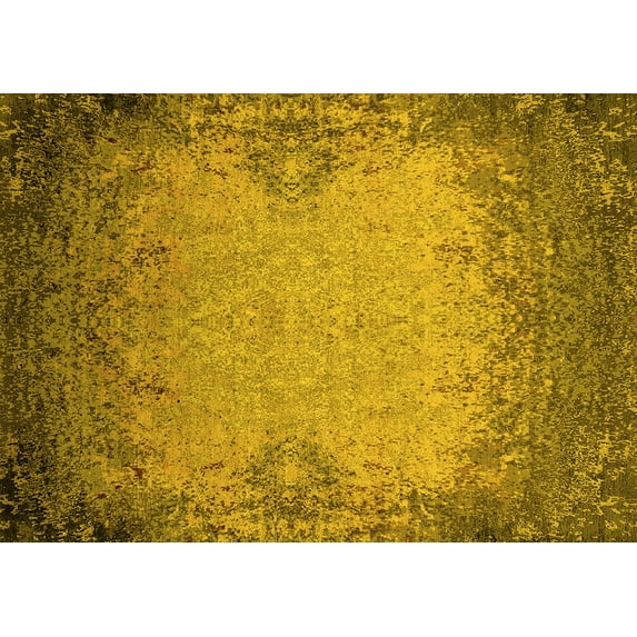 Ahgly Company Indoor Rectangle Oriental Yellow Industrial Area Rugs, 2' x 3'
