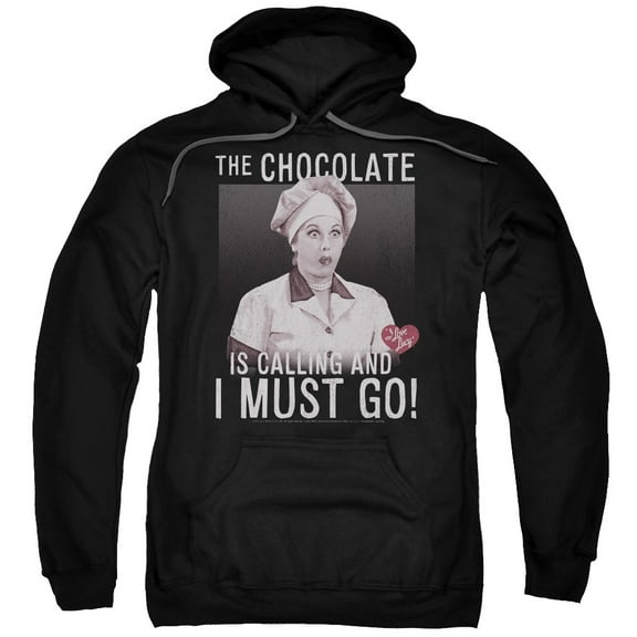 I Love Lucy Chocolate Calling Adult Pullover Hoodie Sweatshirt Black