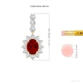 thumbnail image 2 of ANGARA Oval Lab Grown 2.5 Ct Ruby Floral Halo Dangle Earrings for Women in 14K Yellow Gold (Size-8x6mm) | July Birthstone, Birthday, Anniversary, Jewelry Gift for Women | Lab-Grown Ruby Earrings, 2 of 5