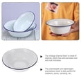 thumbnail image 3 of Retro Enamel Basin Enamel Mixing Bowl Kitchen Soup Serving Bowl Salad Mixing Bowl, 3 of 4