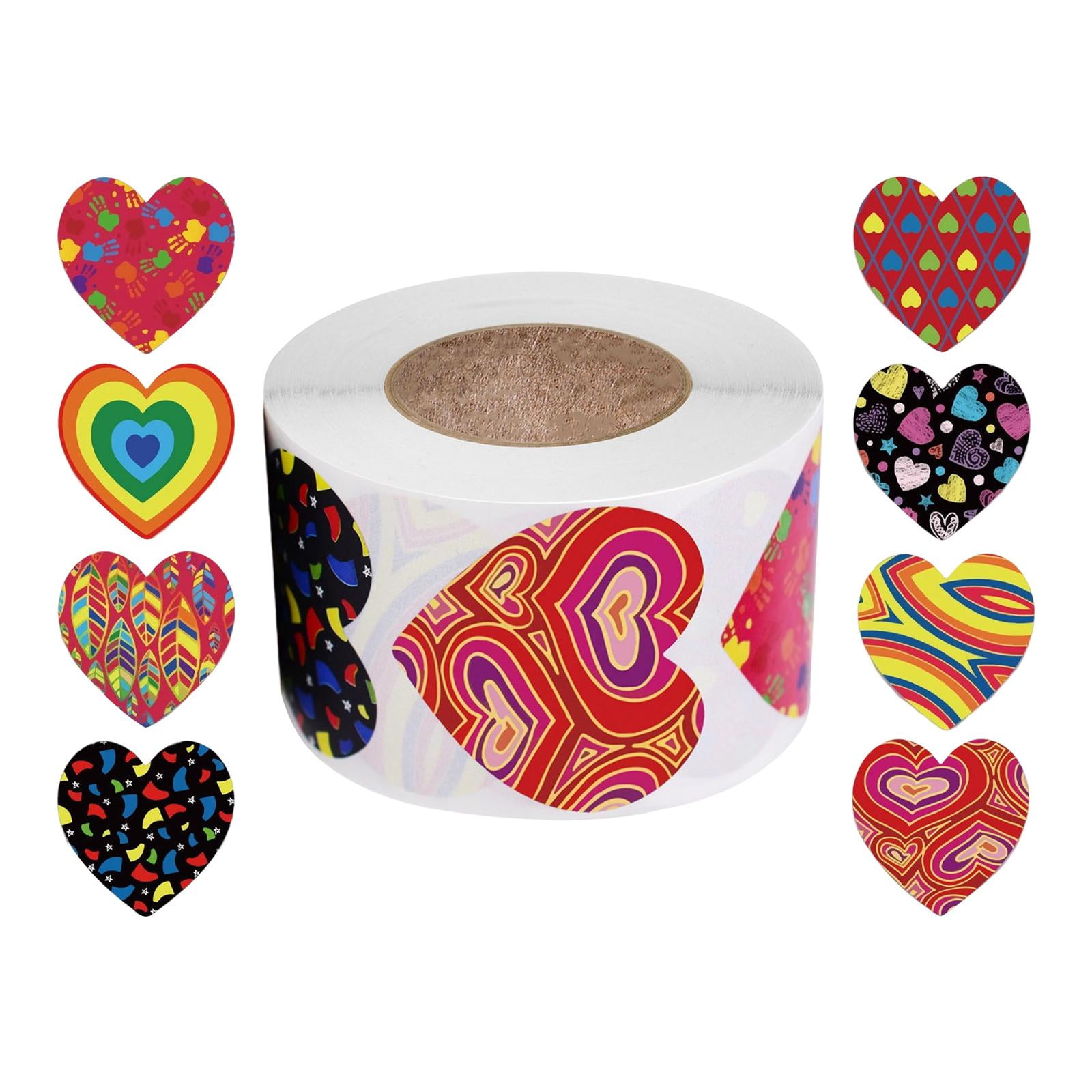 500 Pieces Heart Stickers Roll Multicolor Love Heart Shaped Sticker Self  Sticky Decals Labels for Valentine'S Day Party Favor Supplies Decor 1 Inch  