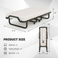 thumbnail image 3 of Giantex Folding Bed w/Mattress, Portable Bed w/360° Swivel Wheels & Pull Handle, Memory Foam Mattress, Space-Saving Foldable Temporary Bed/ Guest Bed/Rollaway Bed, Made in Italy, 3 of 9