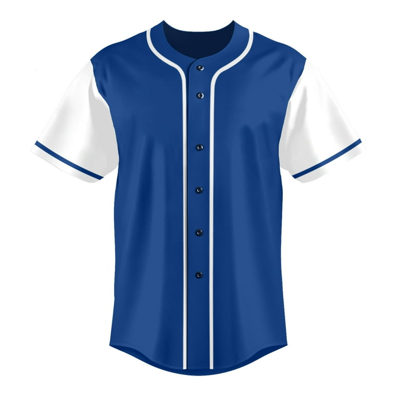Baseball Short Sleeve Button Down Team Jersey Casual Button Down