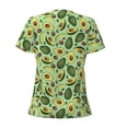 thumbnail image 3 of Goofa Avocado With Seeds Pattern Womens Deep V Neck Low Cut Tops Casual Summer Short Sleeve Ribbed Knit T-Shirts-X-Large, 3 of 5