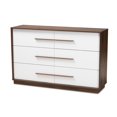 thumbnail image 1 of Baxton Studio Commode en Bois à 6 Tiroirs en Blanc et Noyer, 1 of 8