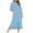 Sky Blue, variant on Kaemgyyd Housecoat for Women casual loose Zipper Front Robe 3/4 Sleeve Lounge dress color block Nightgown with Pockets