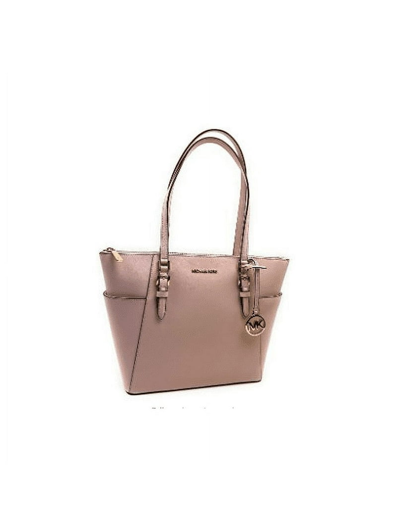 Michael Kors Designer Charlotte Large Leather Tote Handbag in