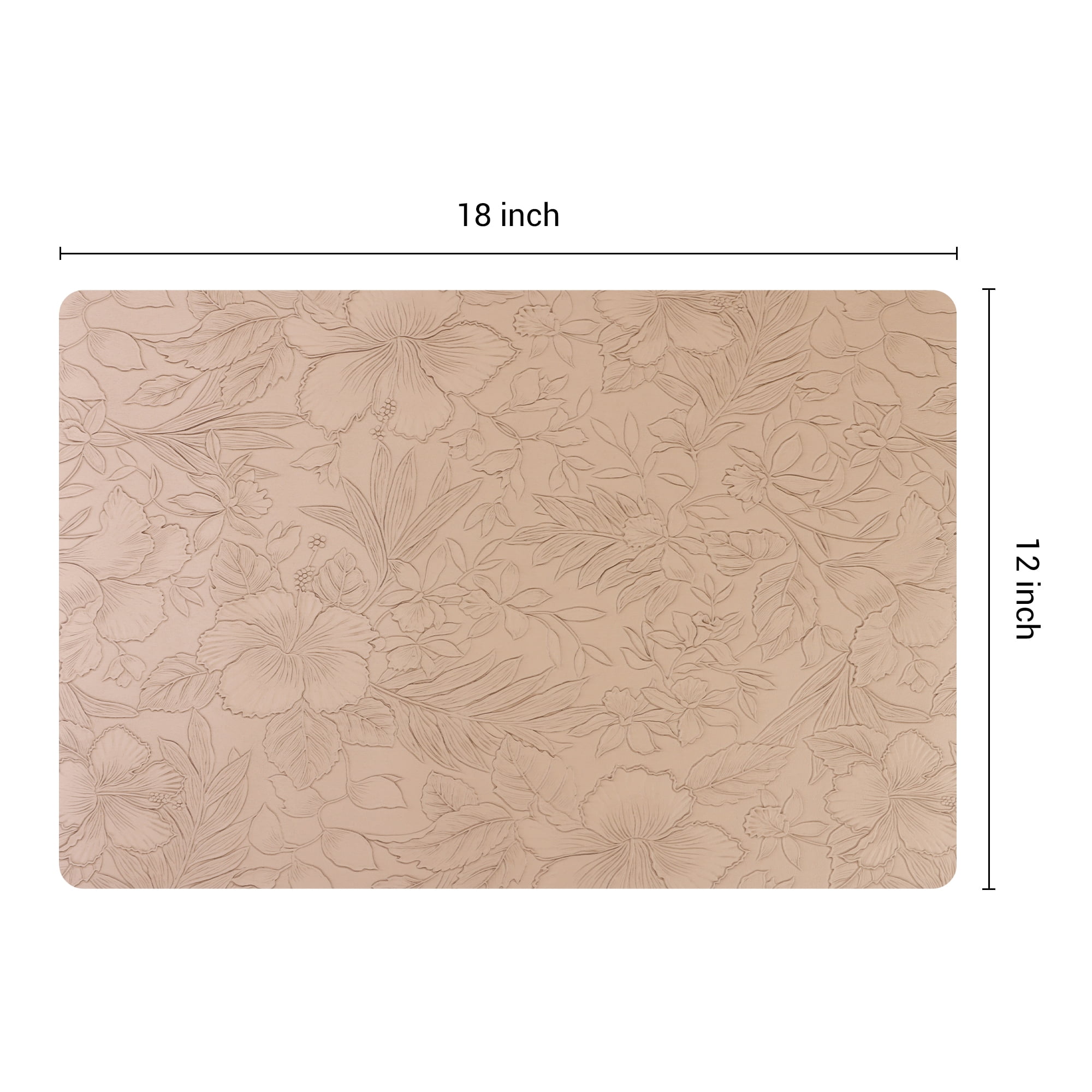 Unique Bargains Set of 6 Faux Leather Placemats for Kitchen Dining Table Decor Apricot