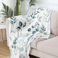 thumbnail image 5 of Sage Green Throw Blanket, Spring Throw Blanket for Couch Bed, Eucalyptus Leaves Floral Fleece Blanket, Camping Throw Blanket, Lightweight Soft Warm Cozy Blanket Plush Travel Throws ​Blankets,50"x60", 5 of 6