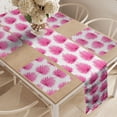 thumbnail image 2 of Ambesonne Leaf Table Runner & Placemats, Watercolor Pink Leaves, Placemat 4 pcs + Runner 12"x72", Hot Pink Coconut, 2 of 2
