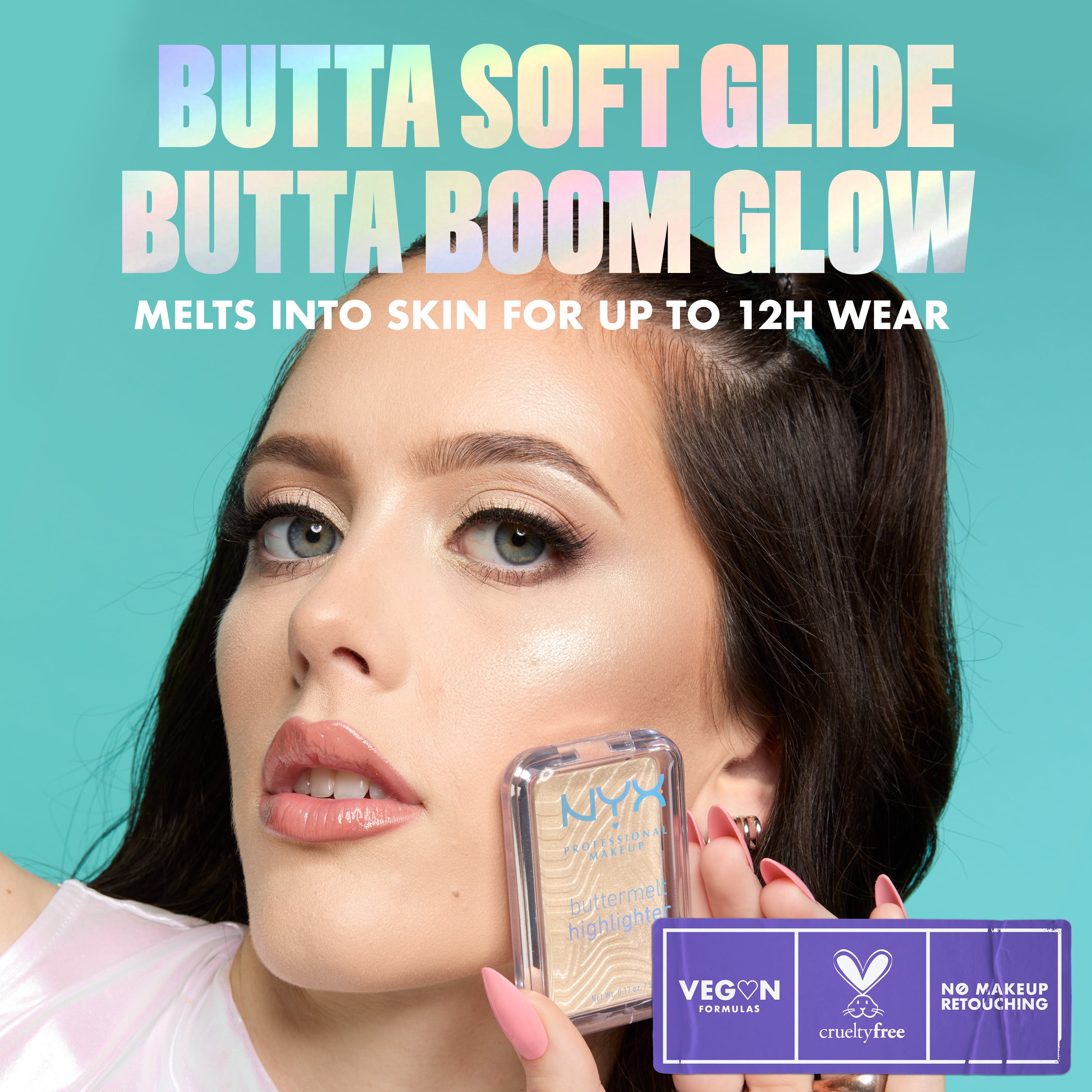 NYX Professional Makeup Buttermelt Powder Highlighter, 12H Wear, Butta Bling 30