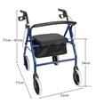 thumbnail image 6 of Rollator Walker Steel Rolling Mobility Walkers for Adult Seniors Easy Folding Padded Seat Adjustable Handles Support 286 Pound,Blue, 6 of 11