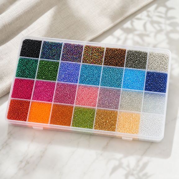Bambang 2mm Glass Seed Beads Kit, 24000 Pcs 28 Colors Jewelry Making Beading Supplies for Adult DIY Crafts
