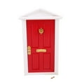 thumbnail image 2 of lionlar Maison de Poupée Miniature Rouge Extérieur Porte en Bois 4 Panneaux avec Poignée, 2 of 9