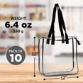 thumbnail image 5 of Clear Tote Bags Set of 10, Bulk Pack - Reusable, Great for Shopping, Grocery, Beach, Picnic, Wedding Favors - Black Clear, 5 of 5