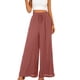 thumbnail image 2 of Pantalones de verano de pierna ancha para mujer, cinturón elástico, pantalones de falda larga de cintura alta y pierna ancha para mujer, 2 of 5