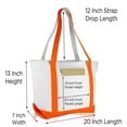 thumbnail image 2 of DALIX 20" Premium Cotton Daily Shoulder Tote Bag in Orange, 2 of 6