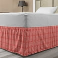 thumbnail image 1 of Abstract Bed Skirt, Continuous Vertically Arranged Vintage Flowers Motif on Monotone Backdrop, Elastic Bedskirt Dust Ruffle Wrap Around for Bedding Decor, 4 Sizes, Coral and White, by Ambesonne, 1 of 2