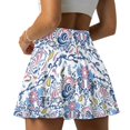 thumbnail image 4 of HELLHERO Floral Pattern Tennis Skirt, Built-in Shorts 2 Side Pockets Golf Skirts High Waisted Tennis Skorts for Pickleball Daily Wear, 4 of 9