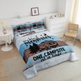 thumbnail image 2 of RV Camper Bedding Queen,Camping Comforter Set Camping Decor,RV Travel Car Camping Down Comforter for Adult Men,Hand Drawn Wooden Plank Grunge Vintage Quilt Camping Accessories for Inside Brown Blue, 2 of 5