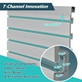 thumbnail image 3 of LZBEITEM 4'x2' PVC Slat Wall Paneling with Hooks, Interlocking Slatwall Panels Garage Storage System, Peg Board Tool Organization, Wall-Mounted Design, Gray, 3 of 10
