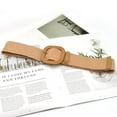 thumbnail image 5 of DJN under $5 Women's Belts Women Belt Straw Woven Elastic Stretch Wide Waist Belts For Dresses With Buckle Women's Belt for Jeans & Pants, 5 of 5