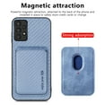 thumbnail image 4 of Cutyskin Carbon Fiber Texture PU Leather Case for Samsung Galaxy A23 5G, with Detachable Card Holder, Compatible Magsafe Charging, Ultra Thin Design Shockproof Phone Case for Galaxy A23 5G, Blue, 4 of 5