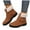 Brown, variant on Women's Platform Snow Boots Fuzzy Plush Winter Mid Calf Booties Fleece Lined Warm Non Slip Ankle Boots