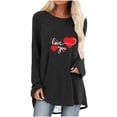 thumbnail image 2 of Meichang Hauts à Manches Longues pour Femmes Liquidation Chemises de la Saint-Valentin T-Shirts Graphiques Cœur Mignons Hauts Mignons Col Rond Pull de Vacances Blouses Saint-Valentin, 2 of 4