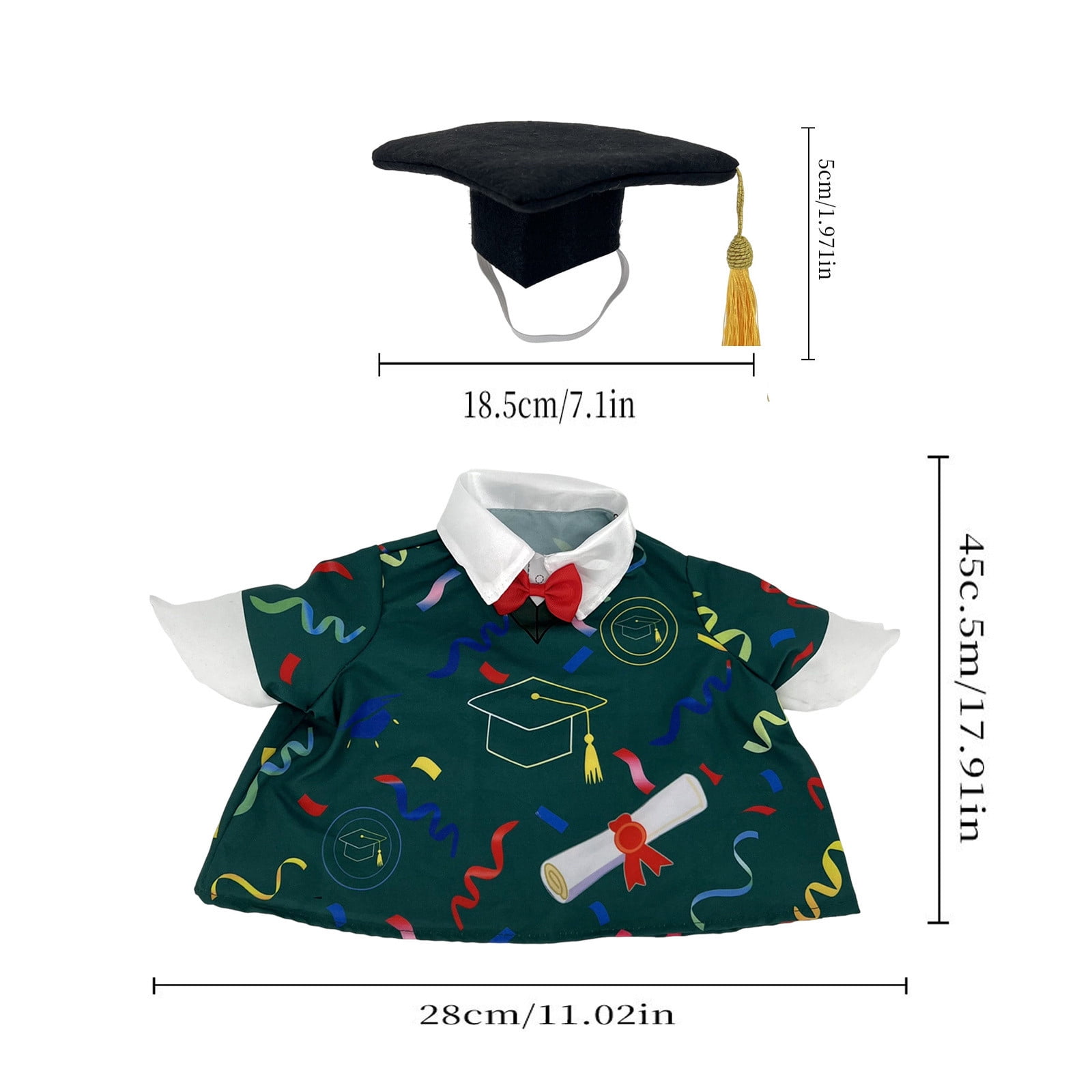 2026 Graduation Gown and Cap Costumes Set for 23in Giantes Gooses, Perfect for Graduation Gooses Outfit and Outdoor Decoration