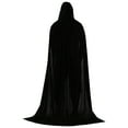 thumbnail image 1 of Unisex Solid Velvet Halloween Witch Cape - Multiple Sizes Accessory for Parties and Performances, 1 of 2