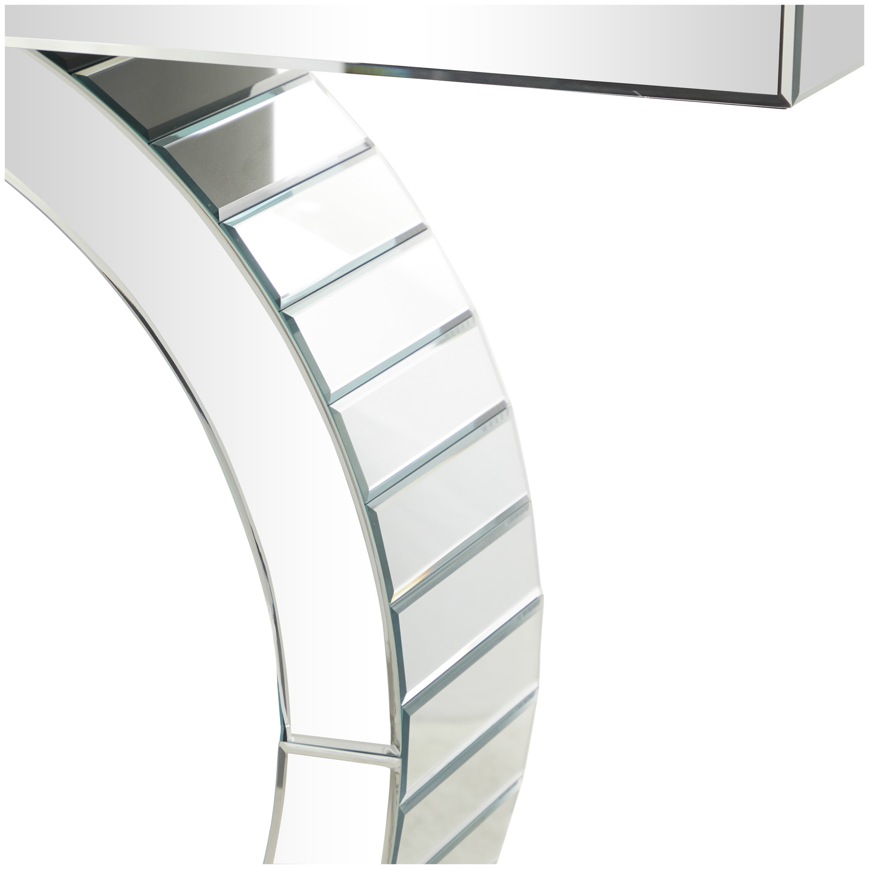 DecMode 47" x 33" Silver Glass Mirrored Console Table, 1-Piece