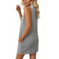 thumbnail image 5 of Horkkom Mini Dresses for Women Crew Neck Sleeveless Summer Dresses Casual Beach Vacation Sundresses, S-2XL, 5 of 6