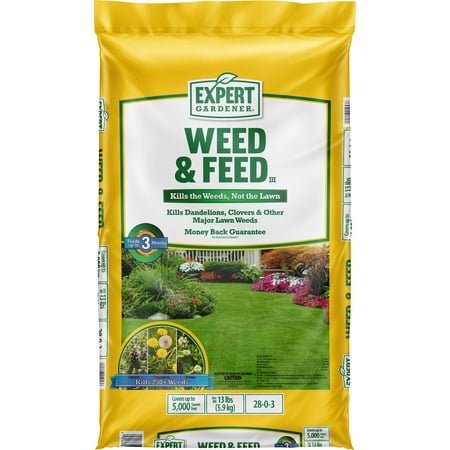 Expert Gardener Weed & Feed Lawn Fertilizer & Weed Control, Covers 5,000 sq. ft.