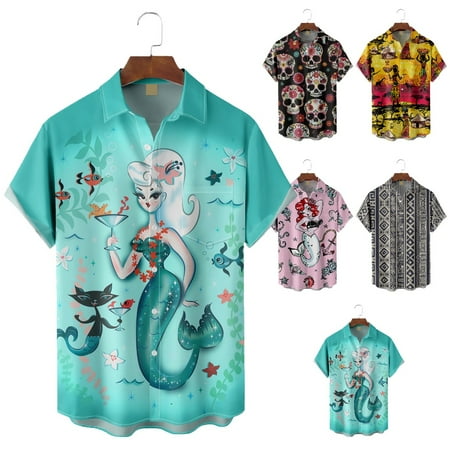 

Family Matching Collared Hawaiian Shirt with Breast Pocket Classic Costume Up to 8XL