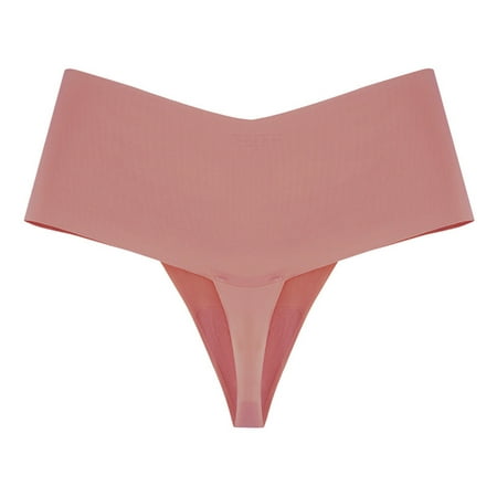 

Hot Girls Panty Yoga Underwear Bikini String Seamless Thongs Underwear Solid Nylon Ice Silk 5 Pack