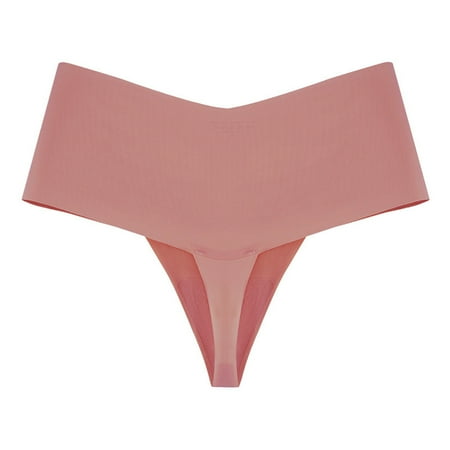 Pavied Panties for Women Seamless Underwear Plus Size Underwear Hot Girls Panty Yoga Underwear Bikini String Seamless Thongs Underwear Solid Nylon Ice Silk High Waisted Underwear G XL