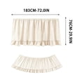 thumbnail image 3 of Teacher Desk Skirts，6 ft x 30 Inch Ruffled Table Skirt Decor Supplies for Classroom Teacher Office Desk Decor, Farmhouse Home Kitchen Party Beige, 3 of 9