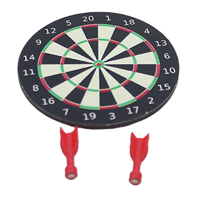 Juego de mini dardos,Mini juego de dardos con 2 dianas,juguete de simulación,Juego de mesa en miniatura para decoración de casa de muñecas,Accesorios de escena DIY Adorno Fácil de