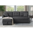 thumbnail image 4 of Alma Dark Grey Plush Upholstered Hidden Easy to Convert Pull-Out Multi-Purpose Sleeper Sofa for Living Room, Guest Room, Small Spaces, 4 of 6